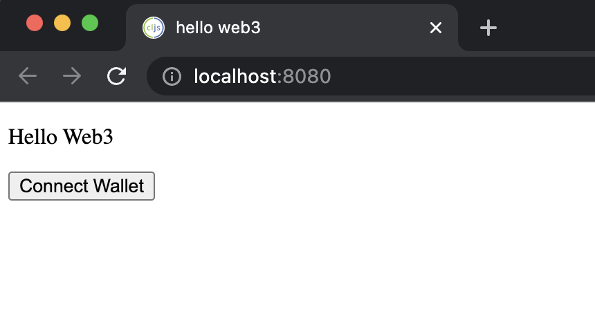 hello web3 with button